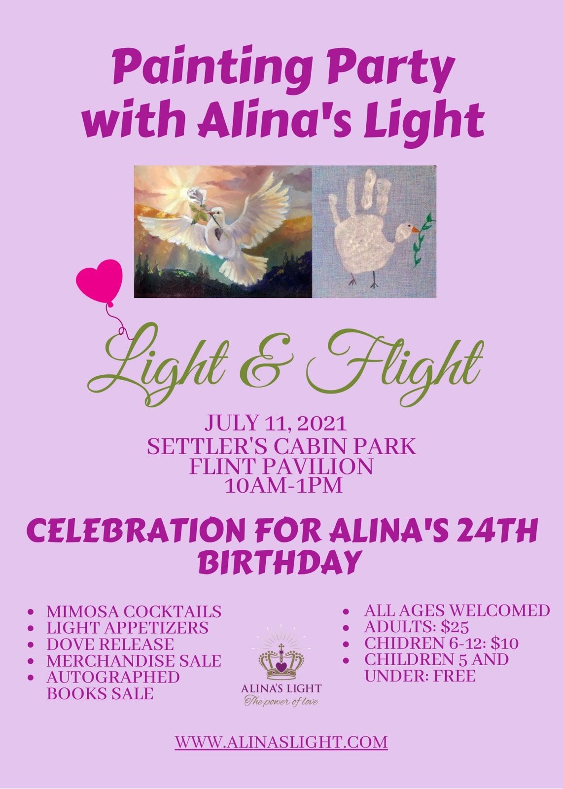 Alina's Light Painting Party Flyer